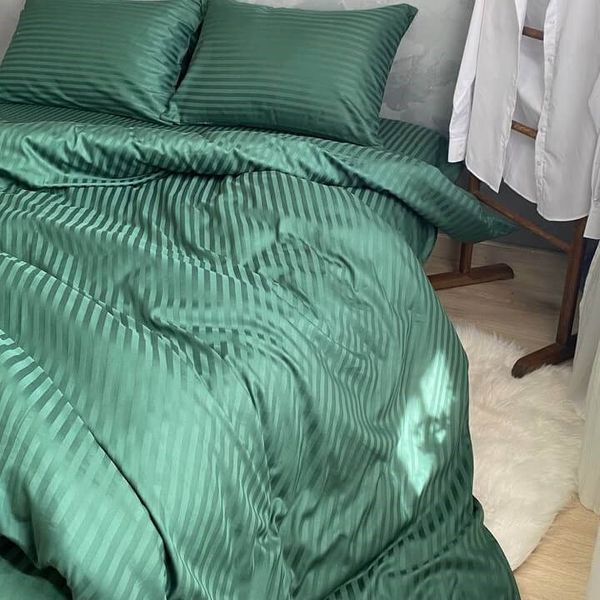 Постільна білизна Stripe Sateen stripe green 1.5 фото
