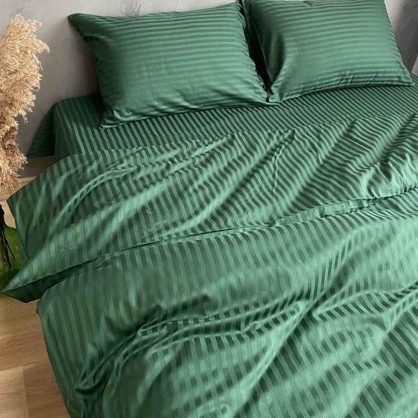 Постільна білизна Stripe Sateen stripe green 1.5 фото