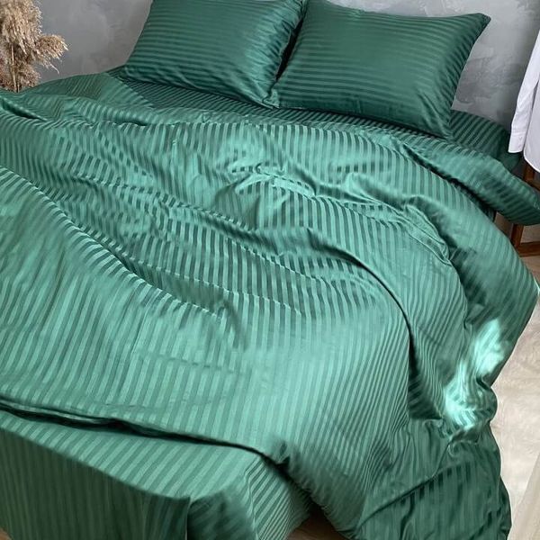 Постільна білизна Stripe Sateen stripe green 1.5 фото